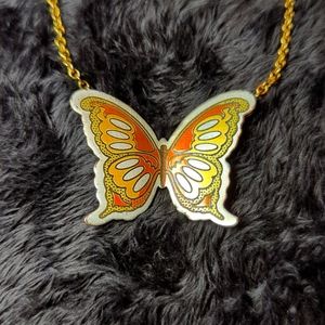 Vintage 20" Reed & Barton butterfly necklace